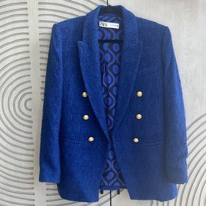 Zara Textured Tweed Blazer